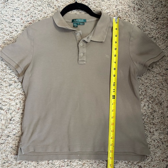 Lauren Ralph Lauren Olive Green Polo Crop Top Size Large Slim Fit Y2K Preppy - Picture 6 of 7